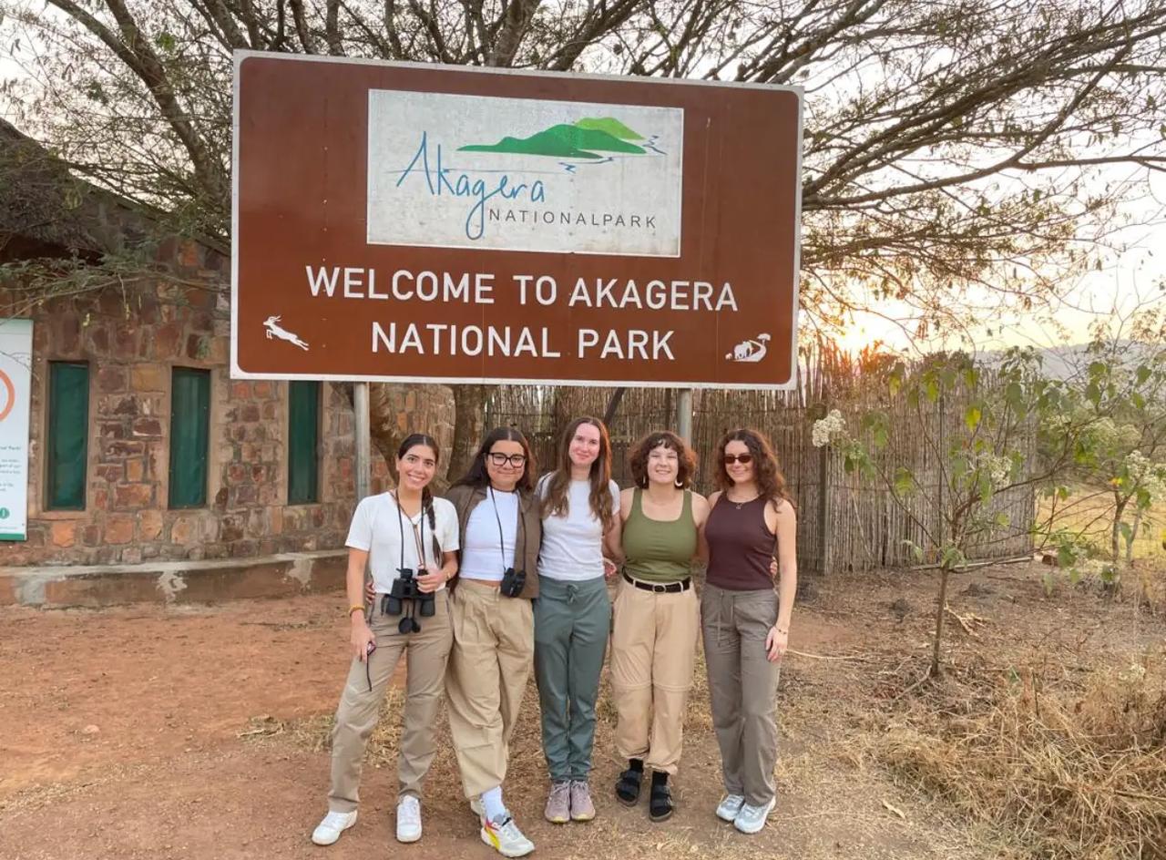 Sail guests at the entrance to Akagera National Park
