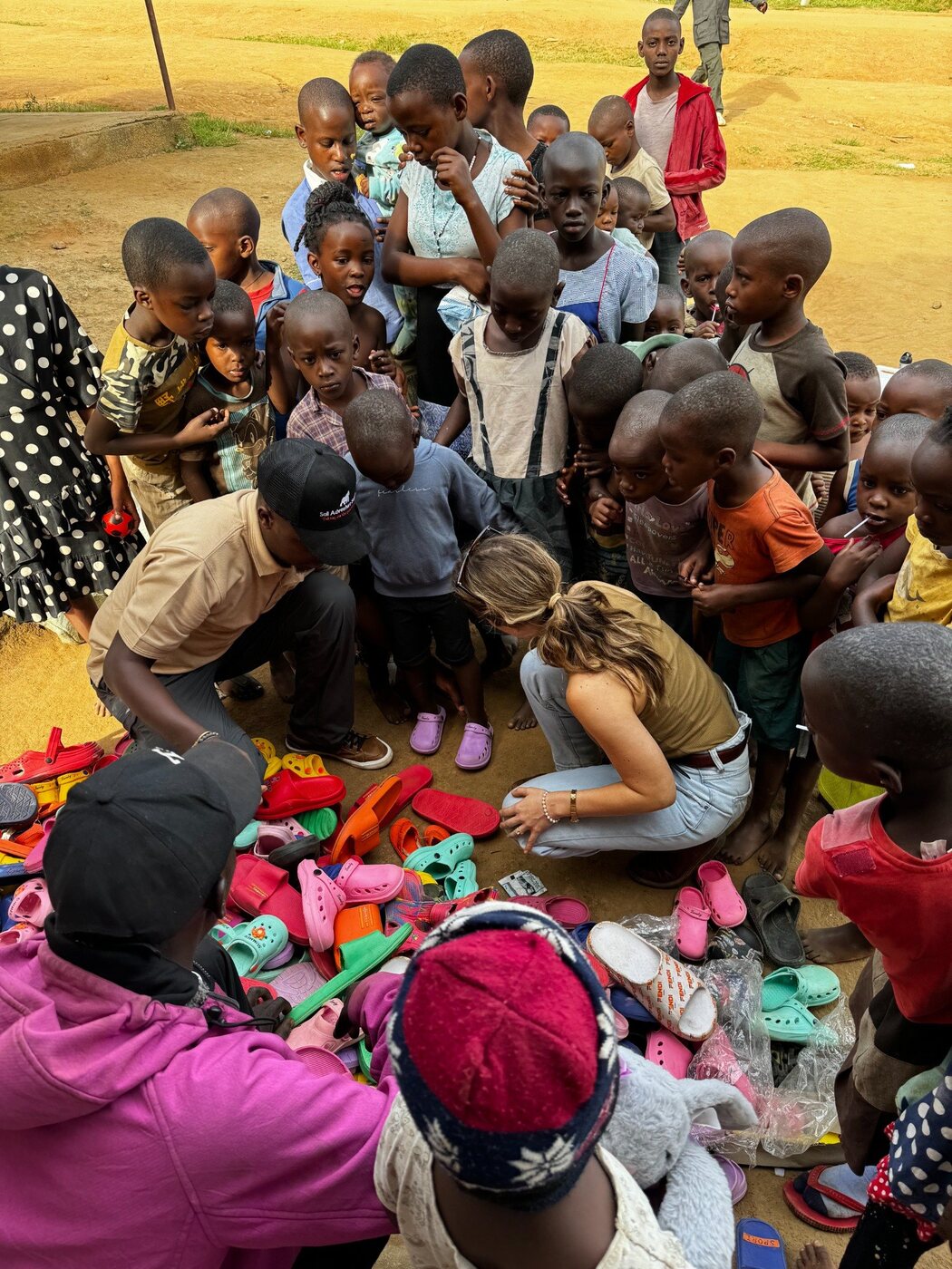 Community outreach with children in Bwindi