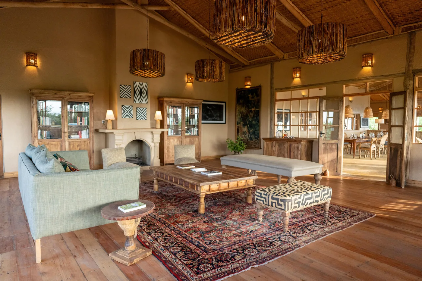 A lodge library set for an evening of planning