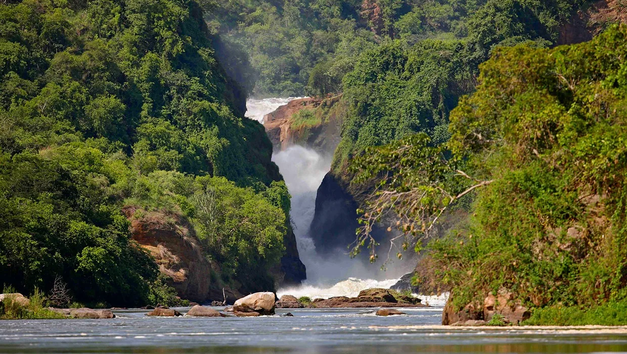 The Nile forces through the gorge at Murchison Falls