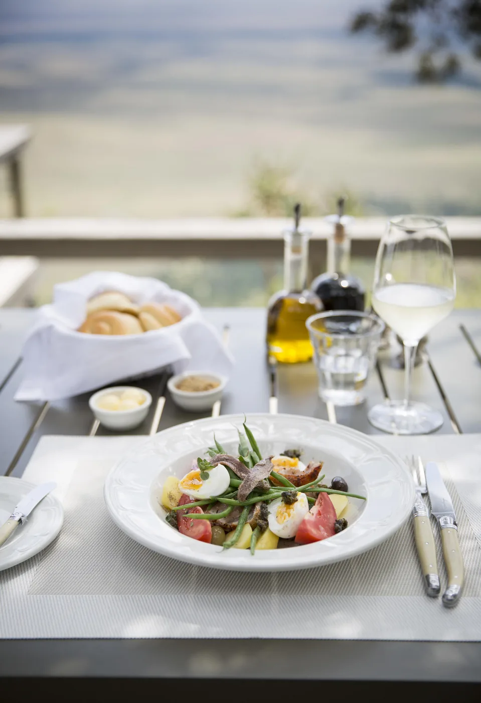 A plated lunch served with care at a safari lodge
