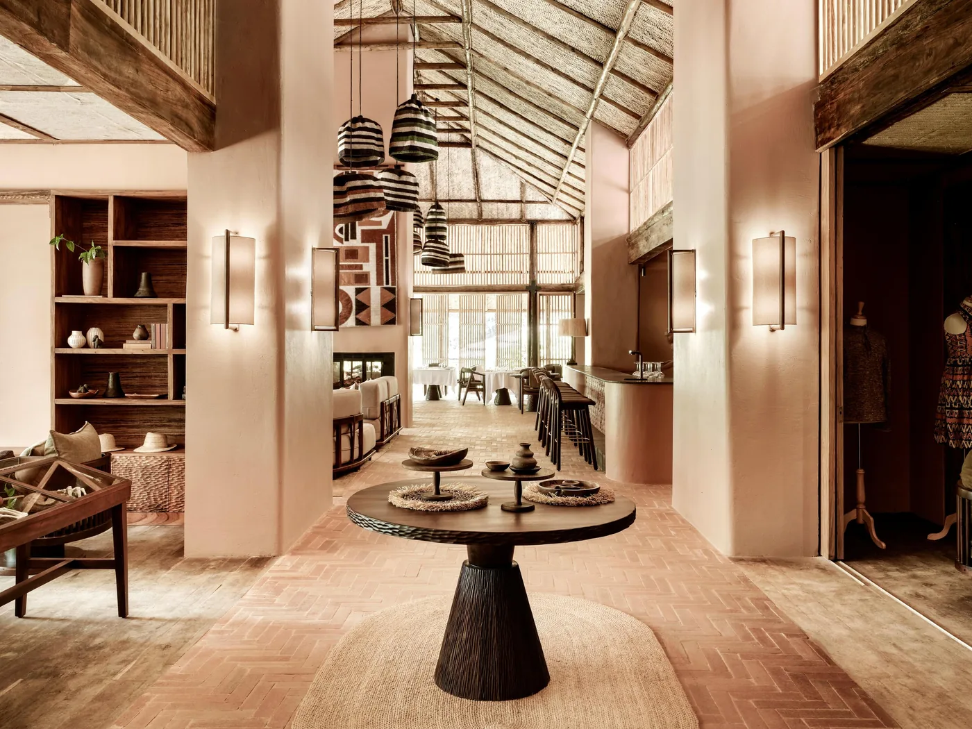 A lodge reception desk waits with the day's files