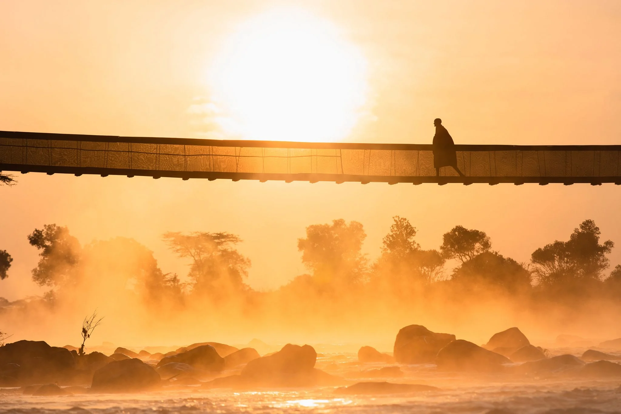 Mist on the river at sunrise