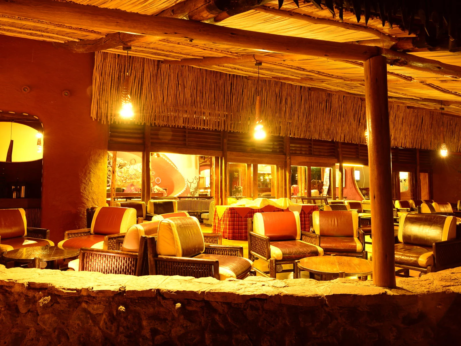 The lounge at night