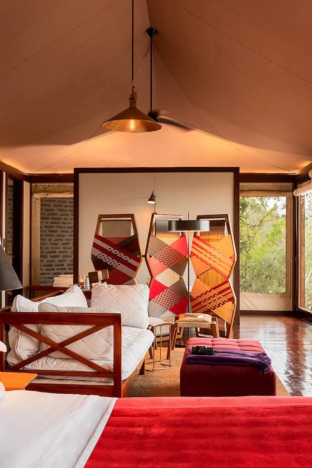 A tent bedroom
