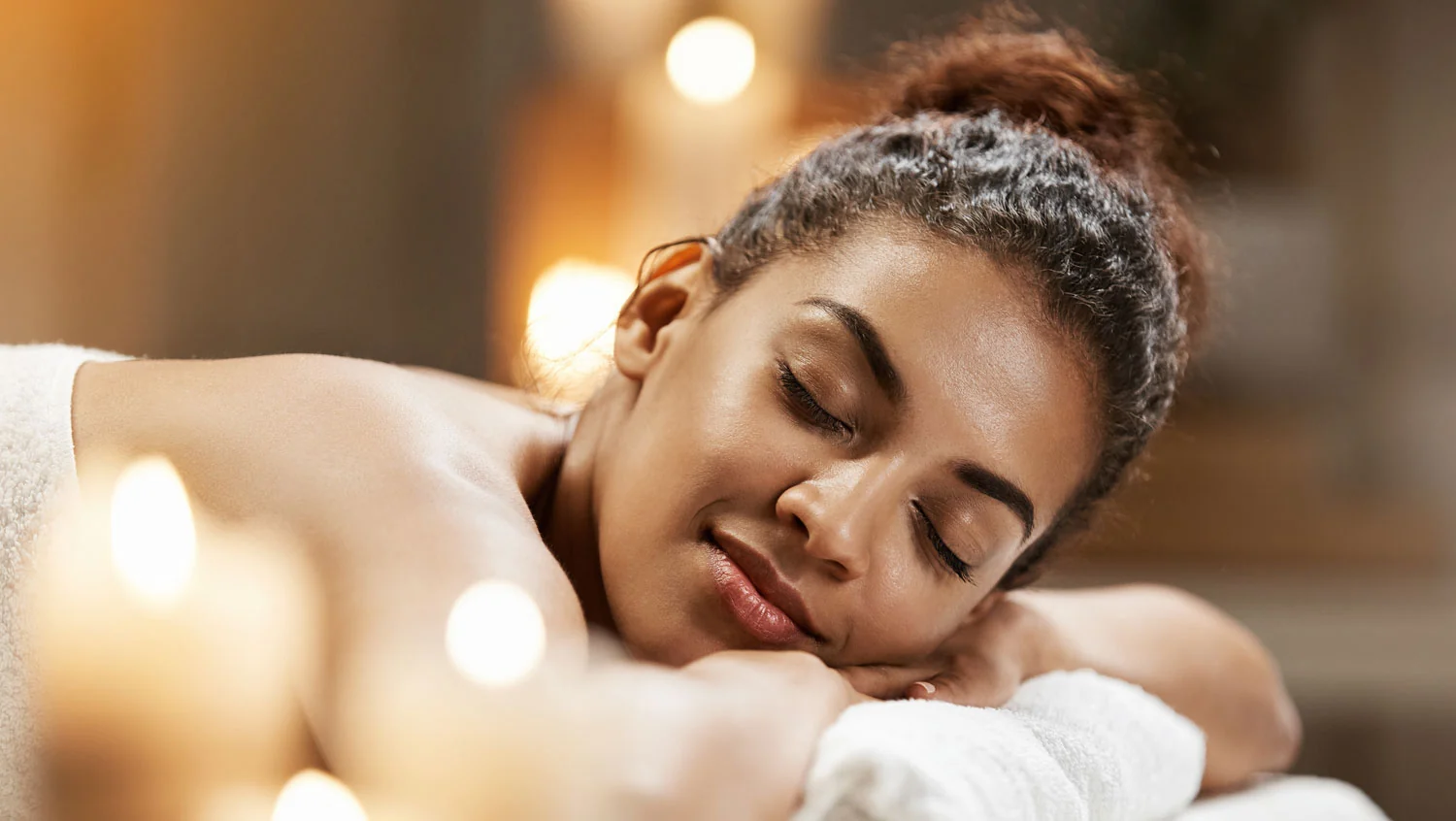 A guest during a massage in the spa