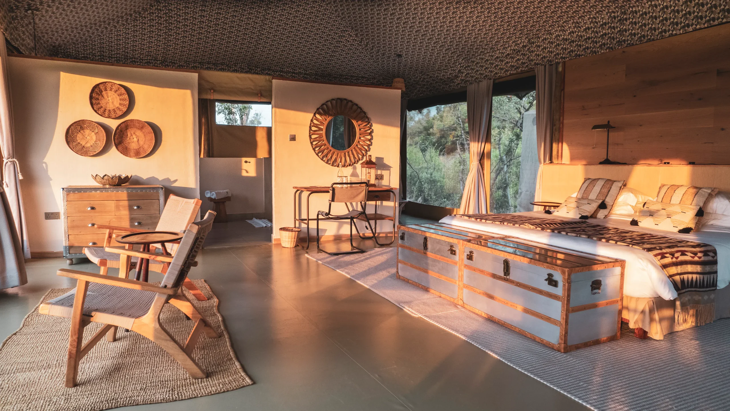 A tent interior