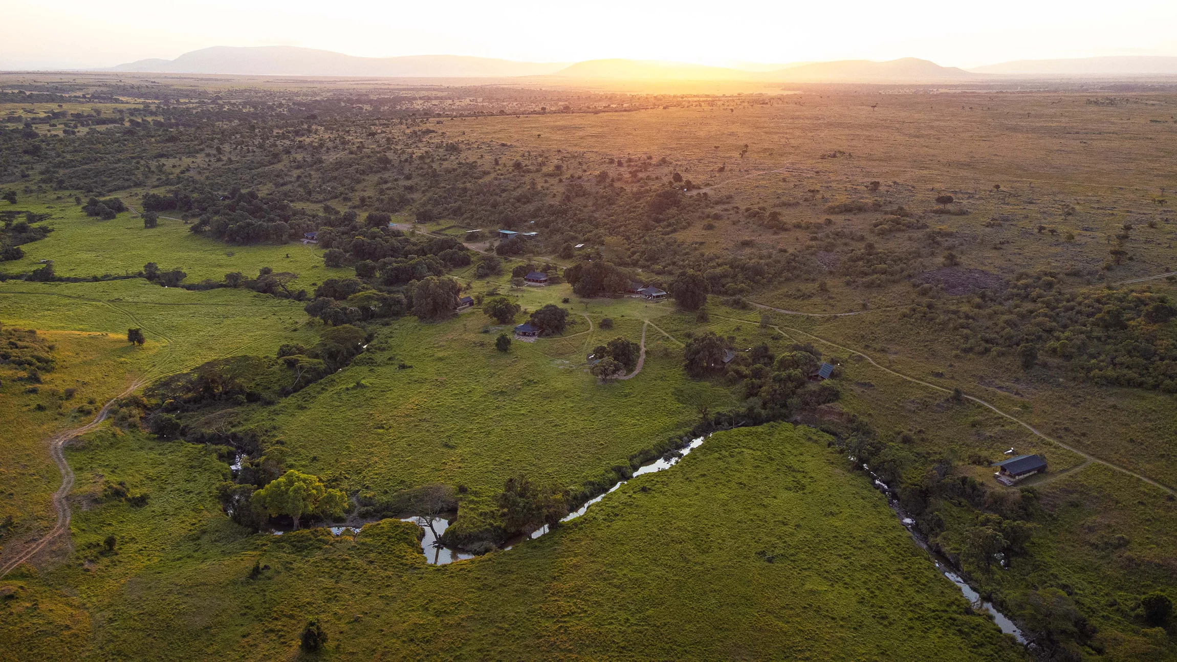 The Mara North conservancy from the air
