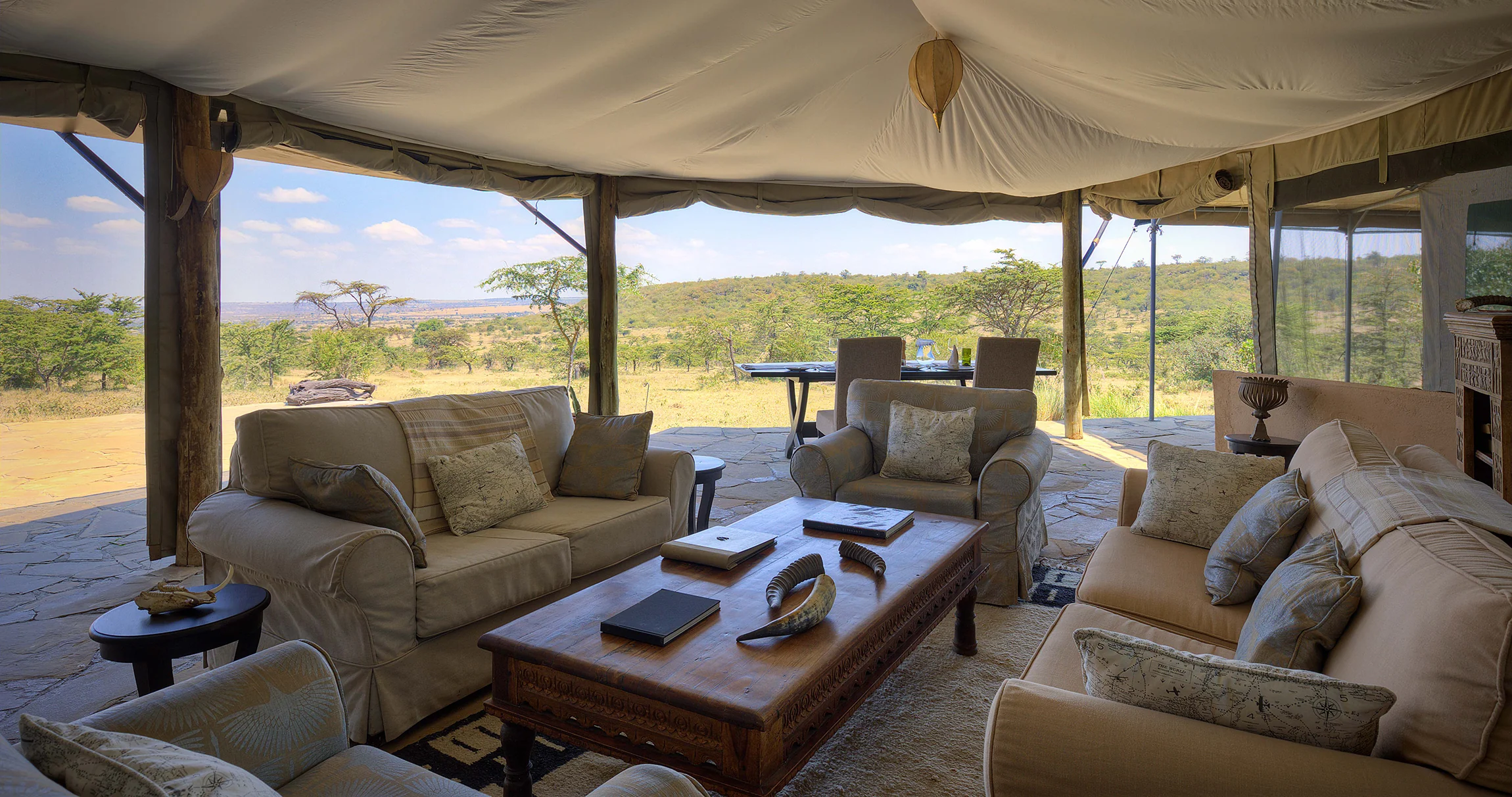 The lounge looking out to the valley