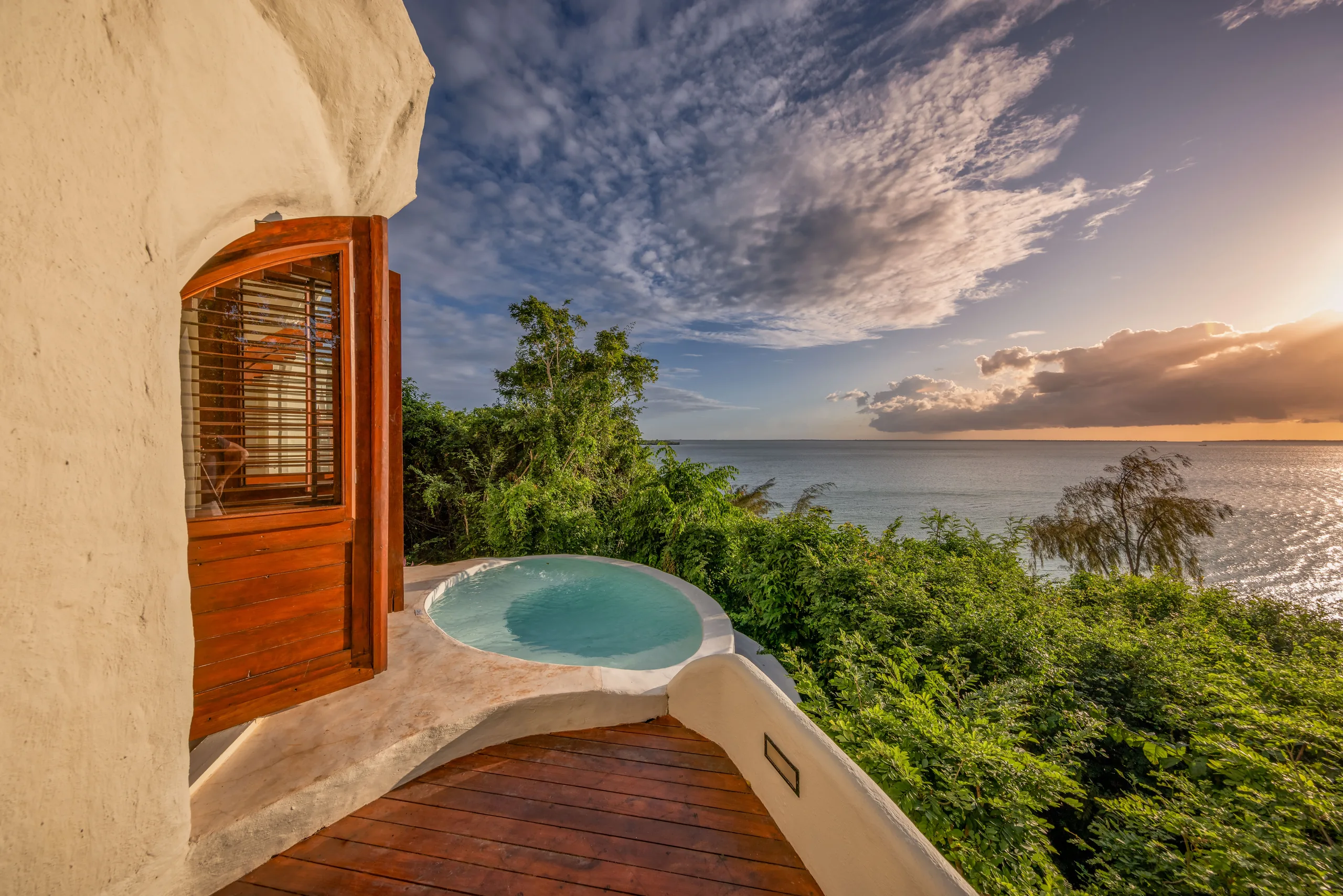 A private plunge pool overlooking the sea at Kilindi Zanzibar