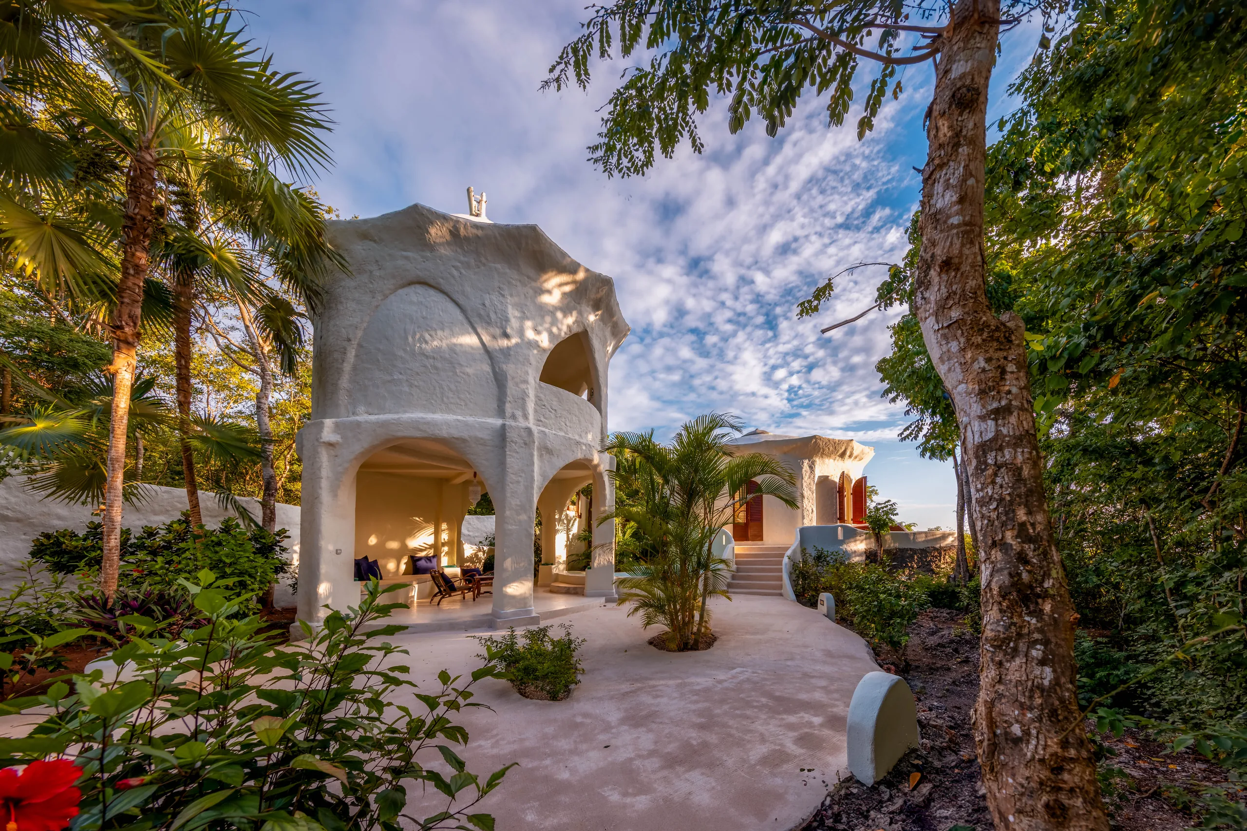 The domed exterior of a two-bedroom garden-view villa at Kilindi Zanzibar