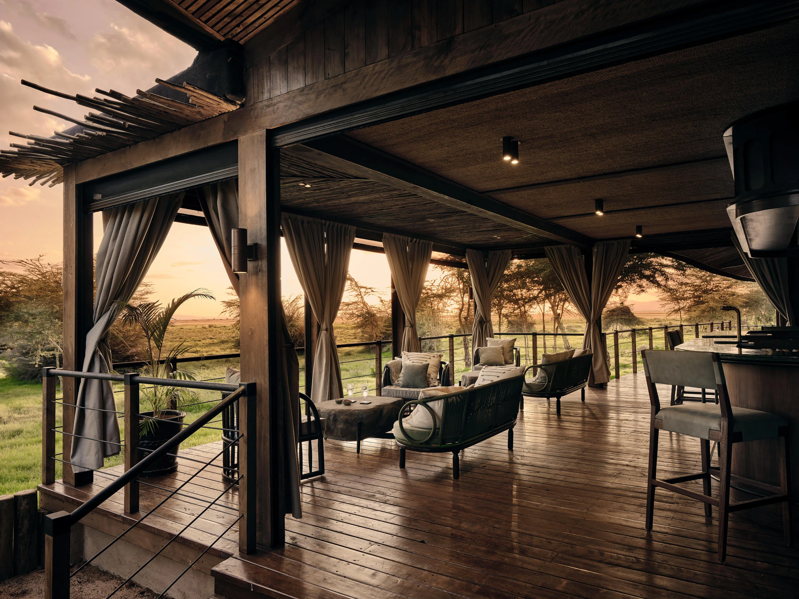 The lounge deck at dusk