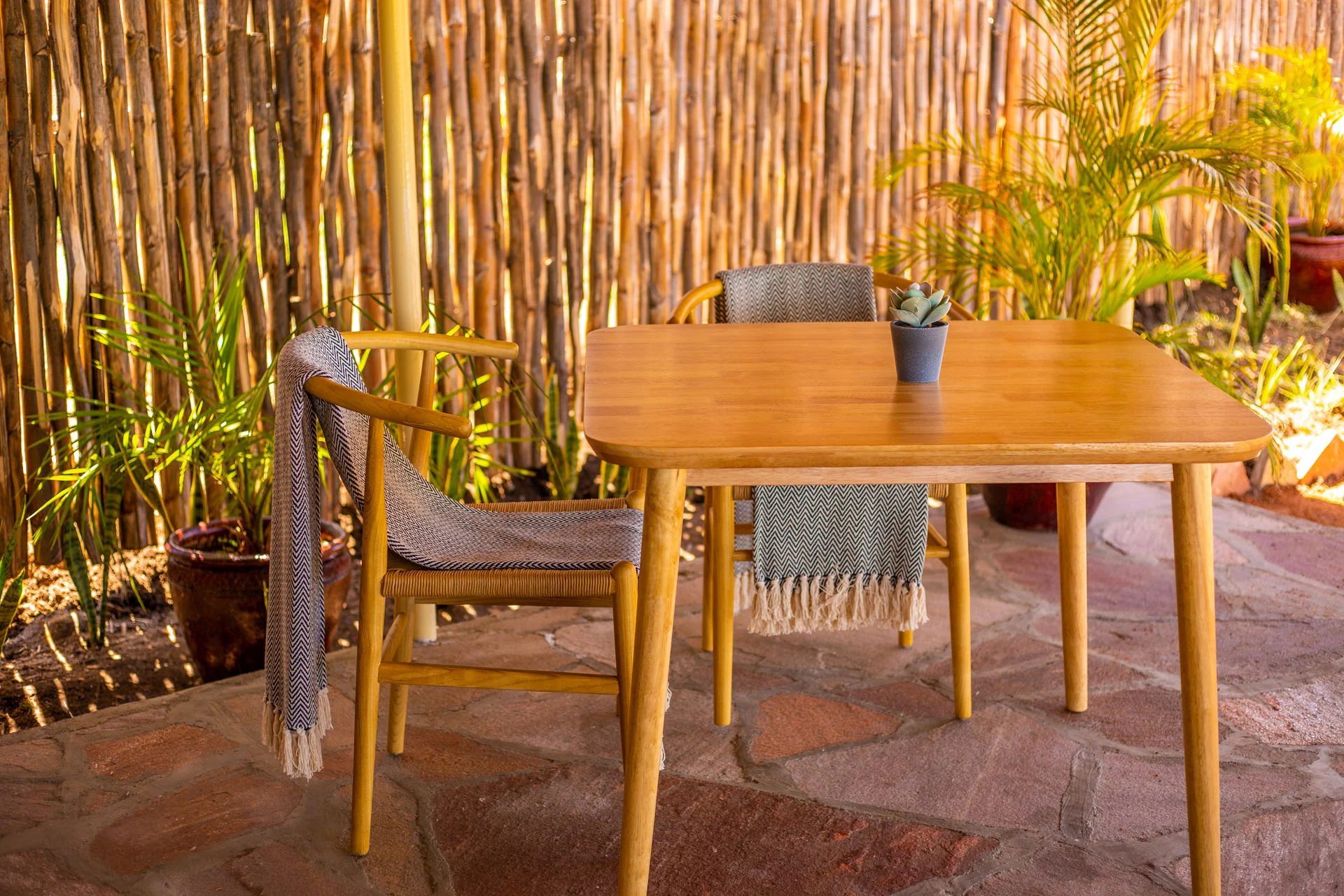 A table on a terrace