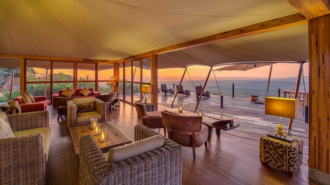 The lounge at sunset
