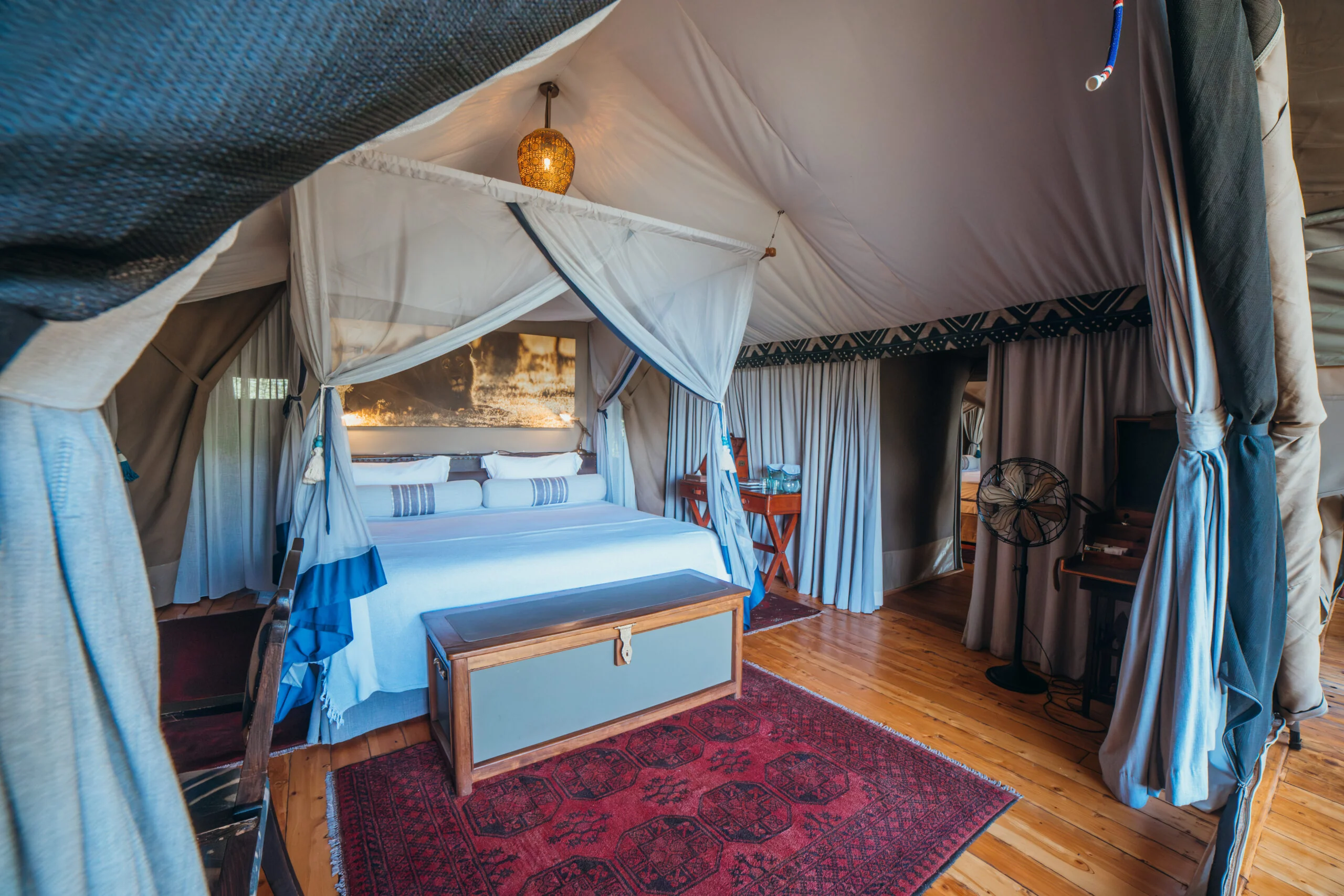 A tent bedroom