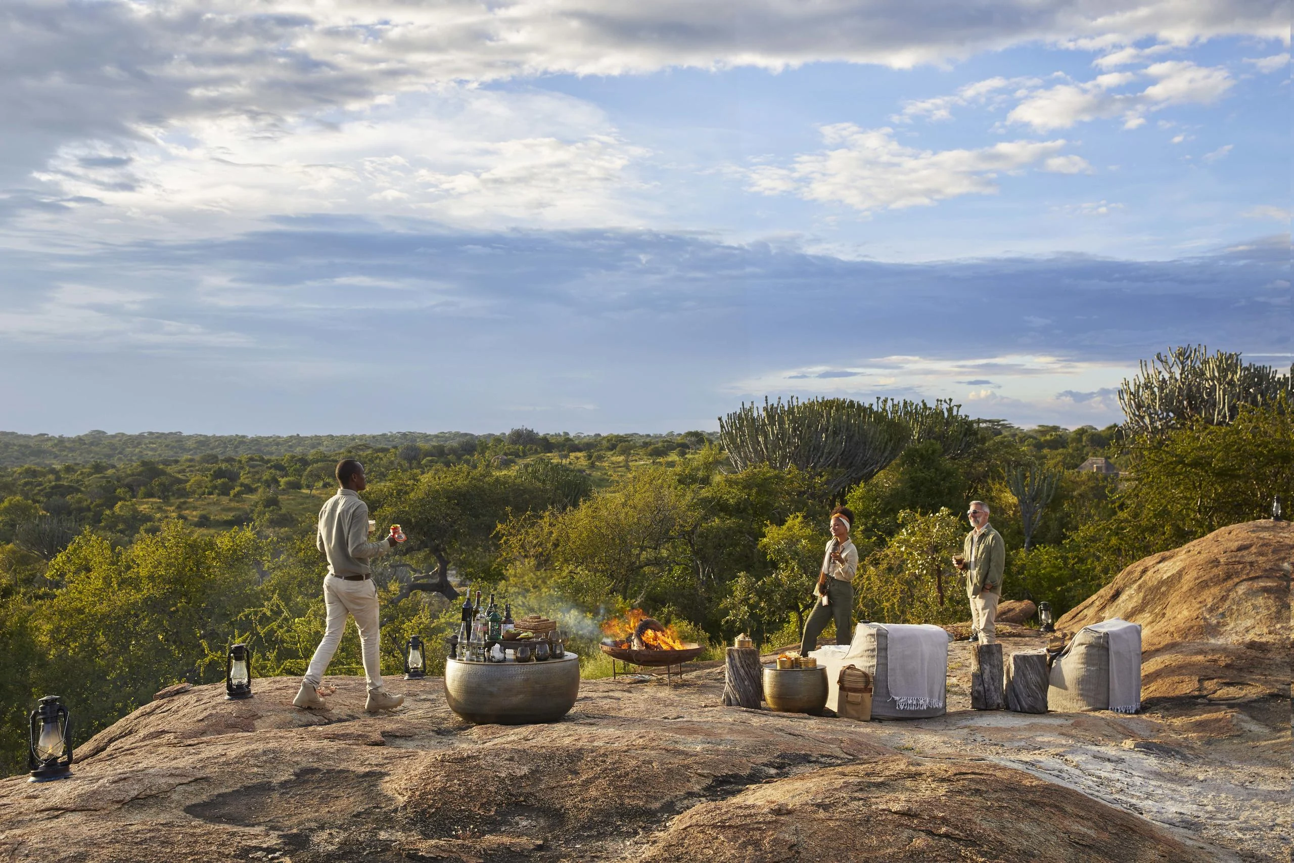 Guests on the rocks at sundowners