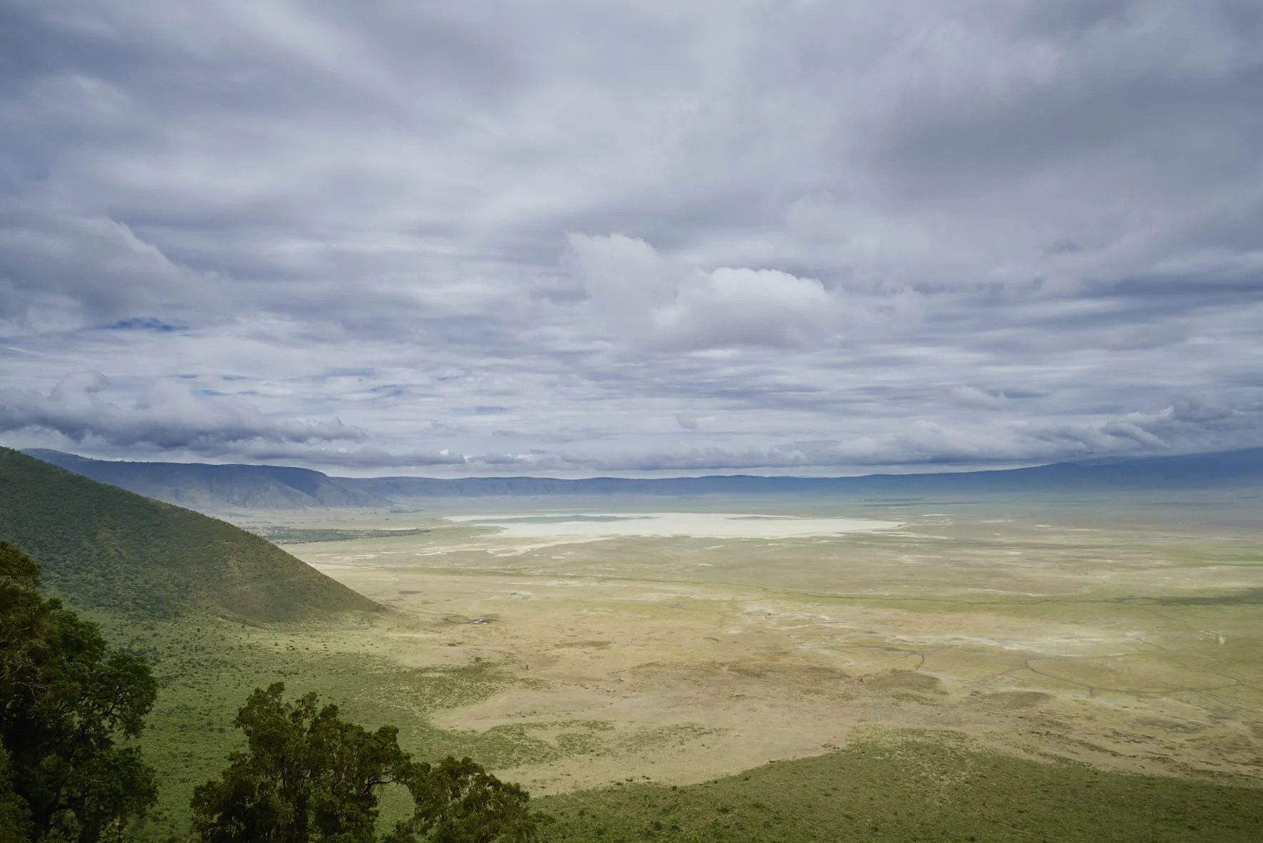 Clouds over the crater rim