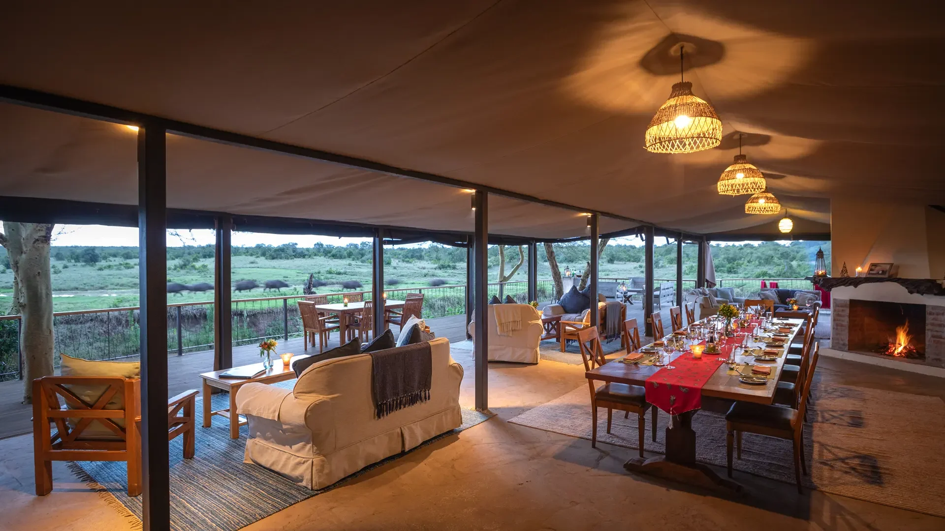 The lounge and dining tent