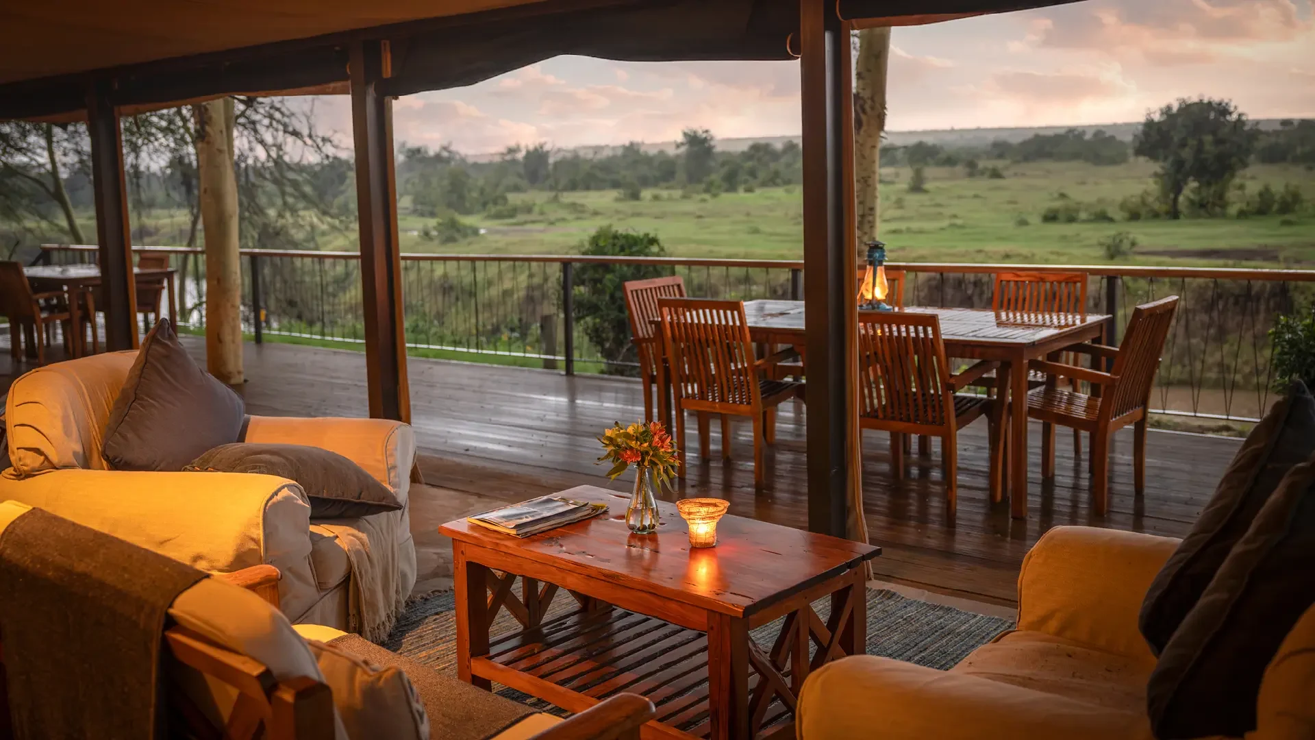 The lounge looking out to the plains