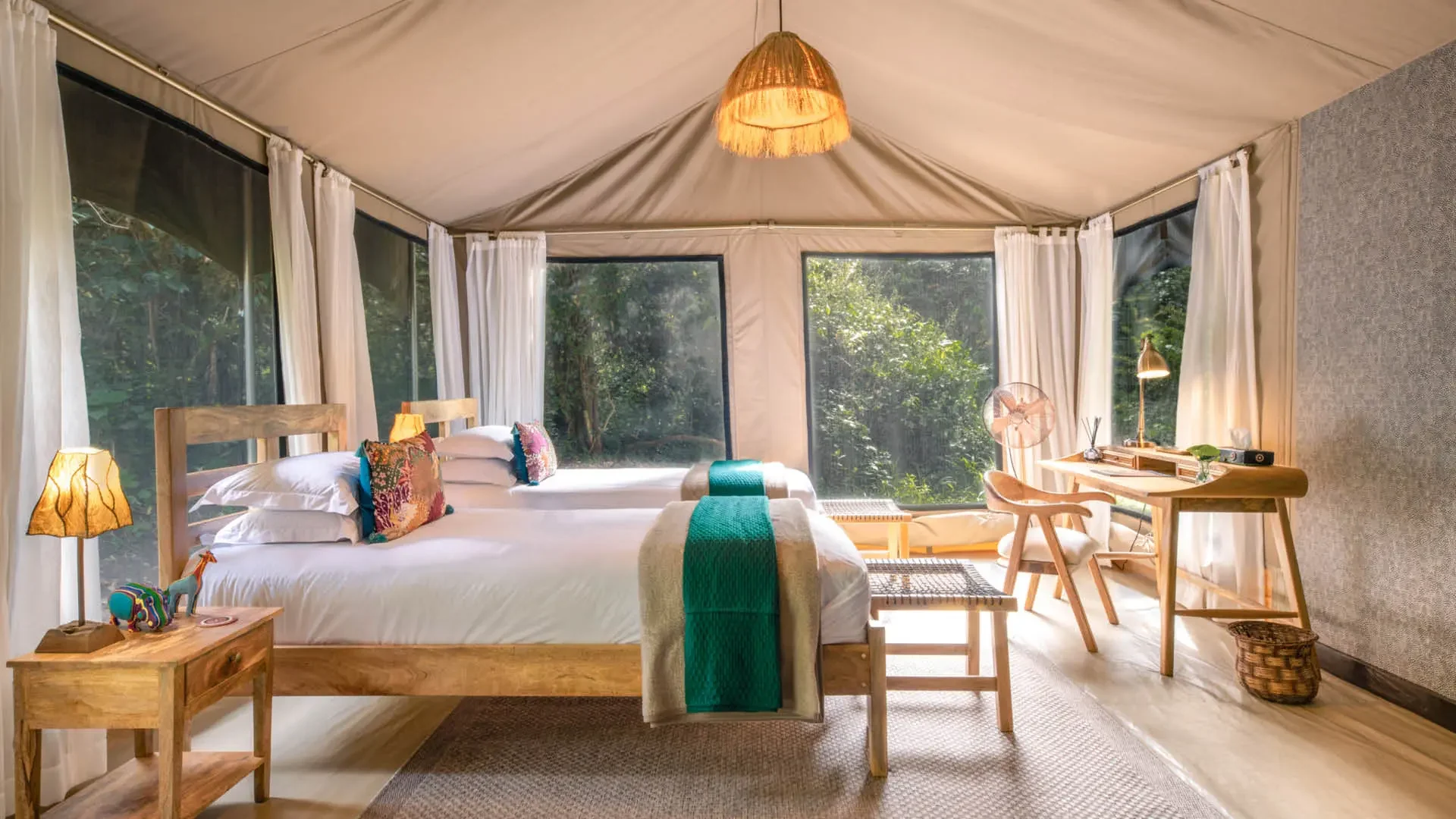 A tent bedroom