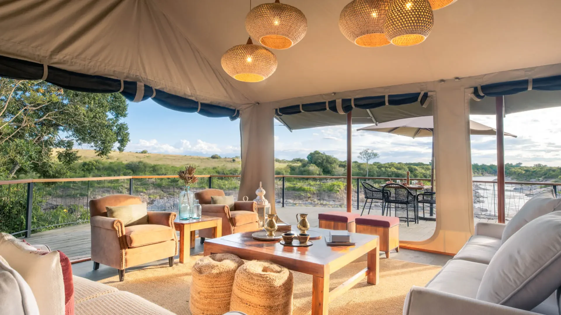 The lounge looking out to the river