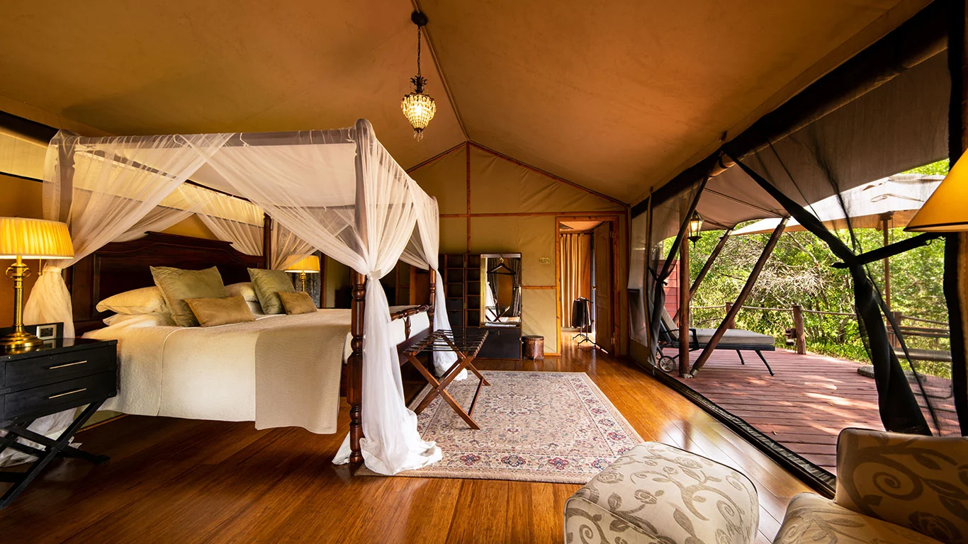 A tent interior