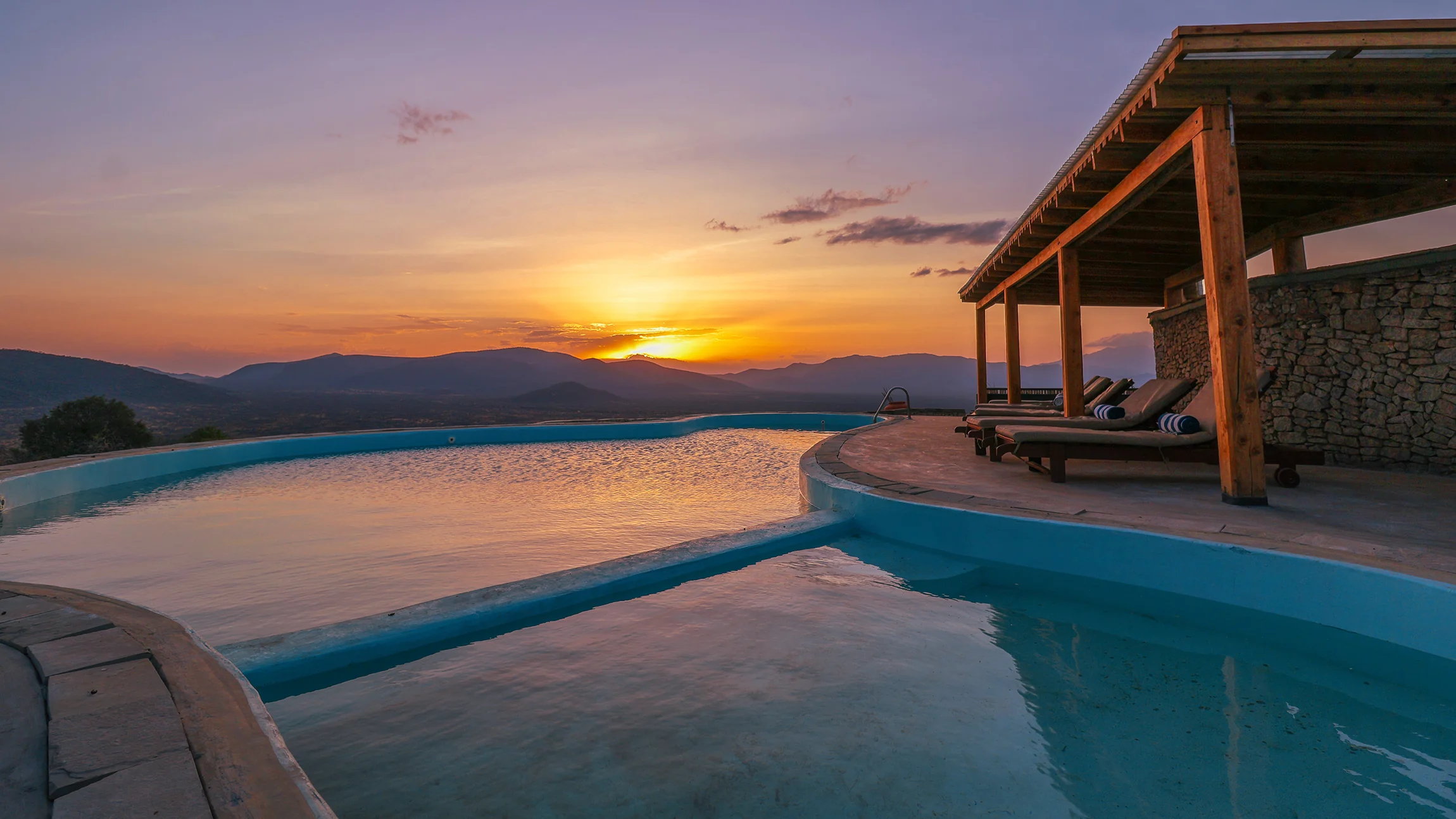 The pool at sunset