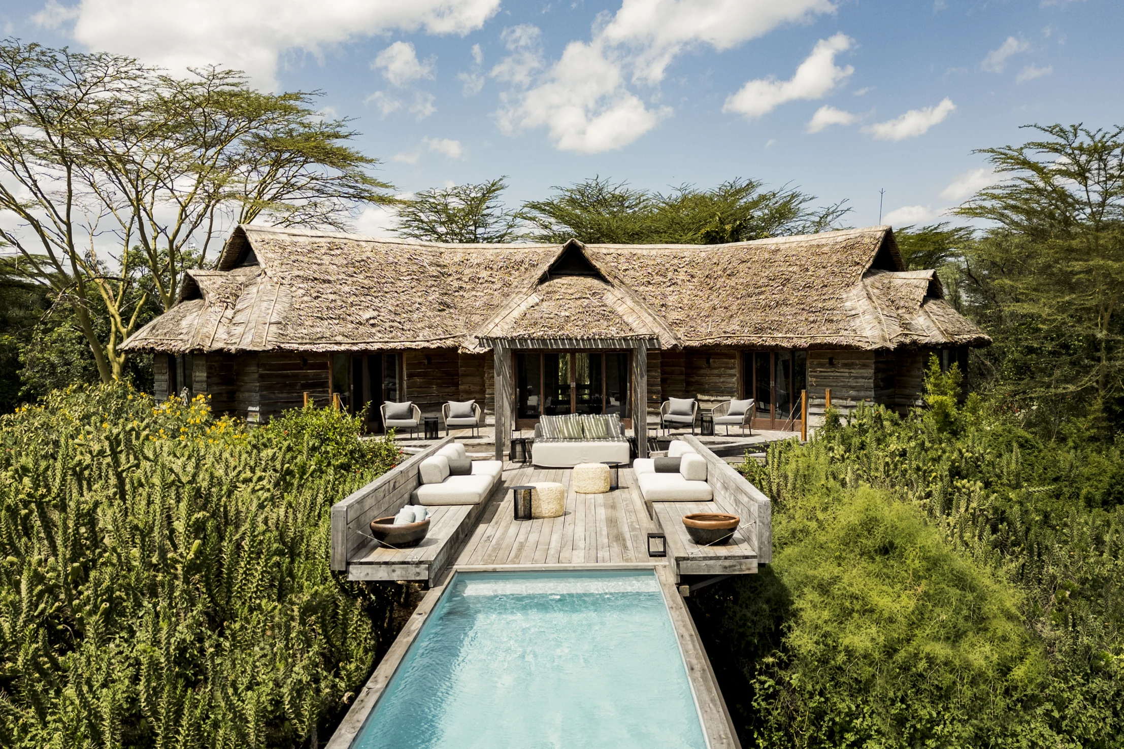 A villa and its lap pool
