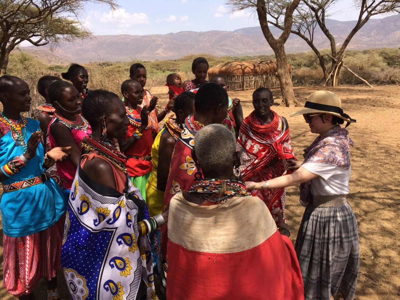 Guests at a Maasai village visit
