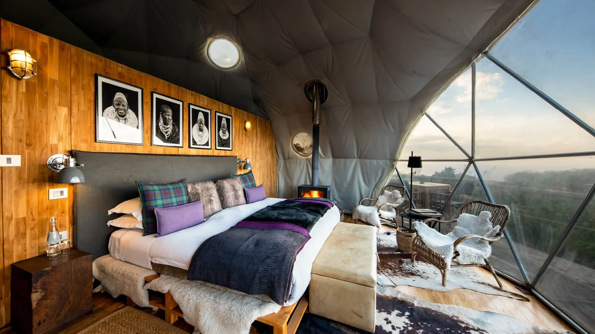 A domed suite bedroom with a window onto the crater highlands
