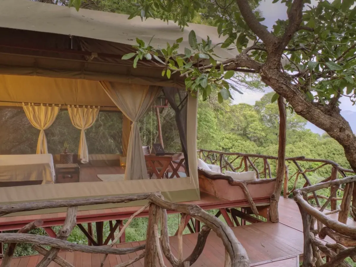 Sarara Tree Houses, selected for its setting and access to Samburu National Reserve.