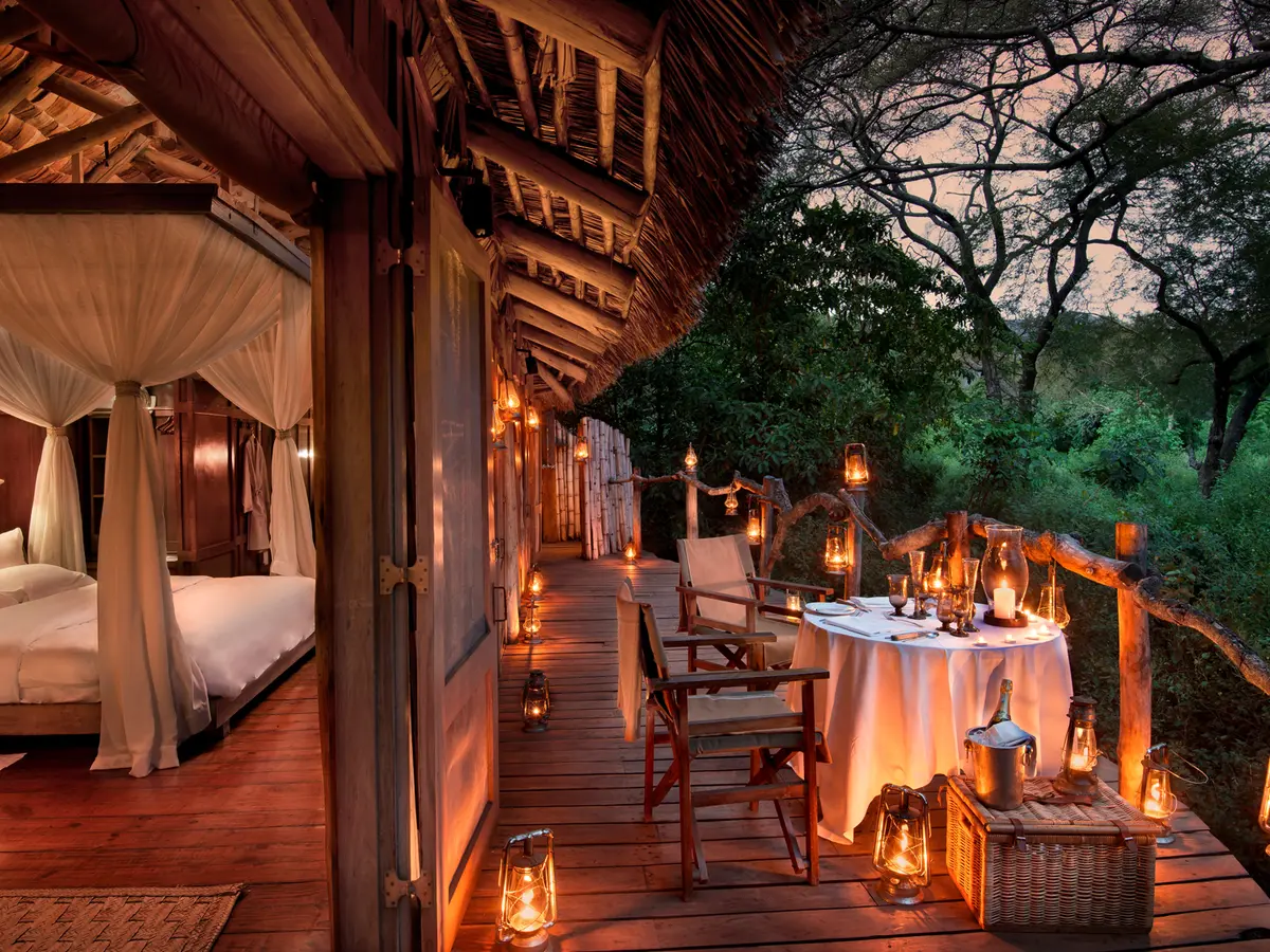 Lake Manyara Tree Lodge (&Beyond), selected for its setting and access to Lake Manyara National Park.