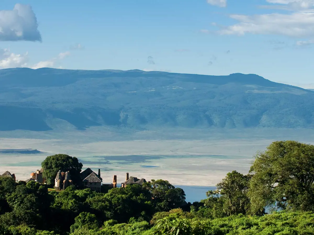 &Beyond Ngorongoro Crater Lodge, selected for its setting and access to Ngorongoro Crater.