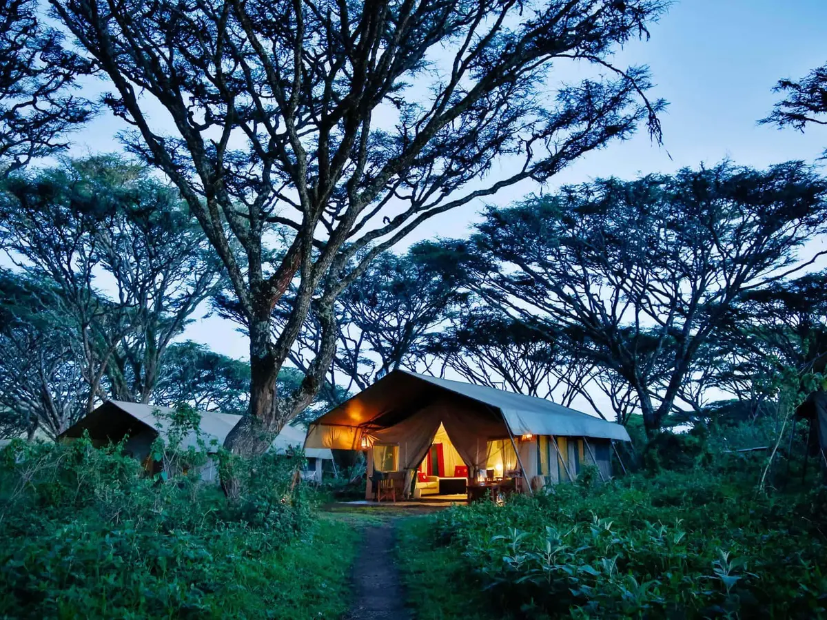 Lemala Ngorongoro Tented Camp, selected for its setting and access to Ngorongoro Crater.