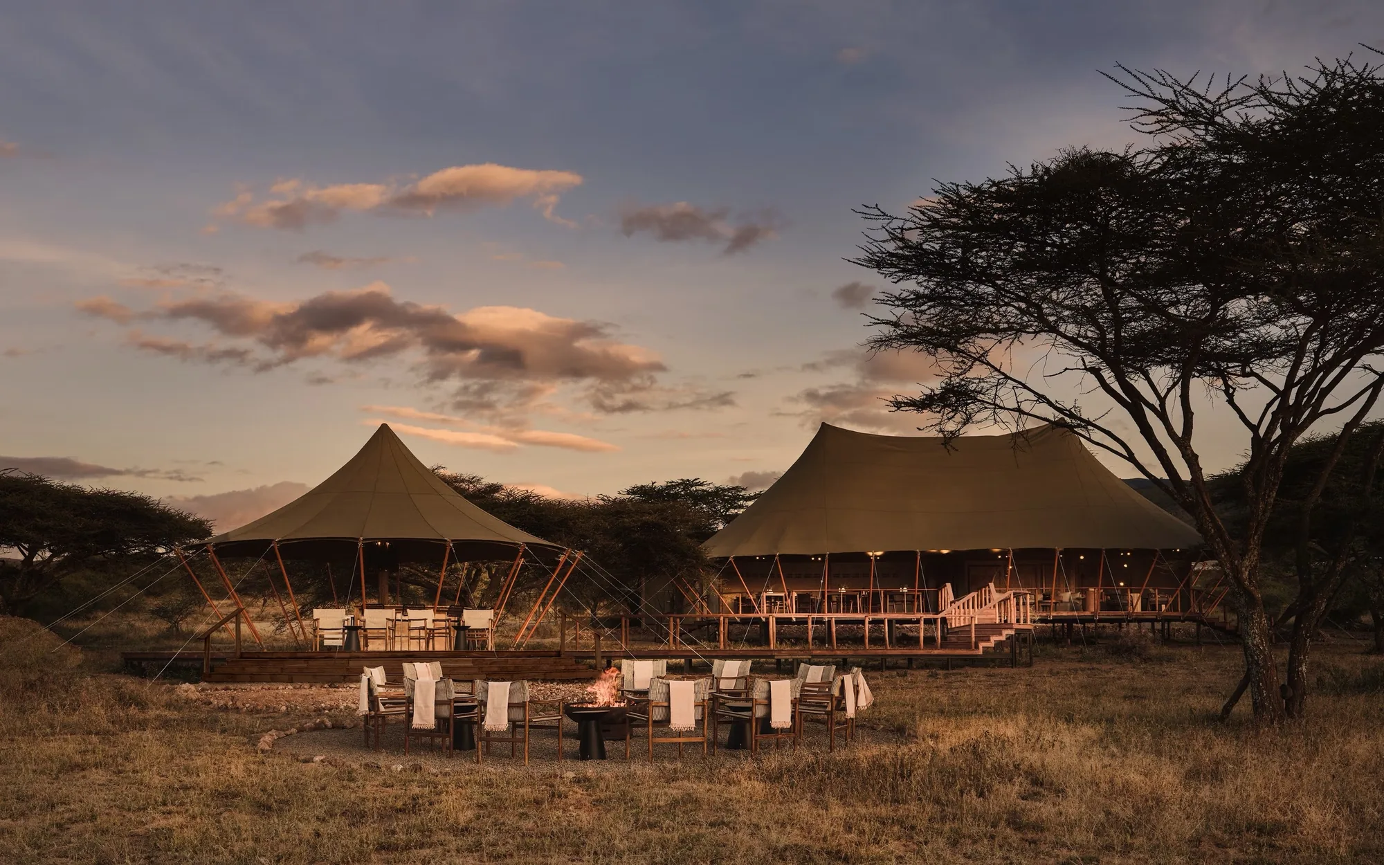 Ngorongoro Crater Camp A&K, selected for its setting and access to Ngorongoro Crater.