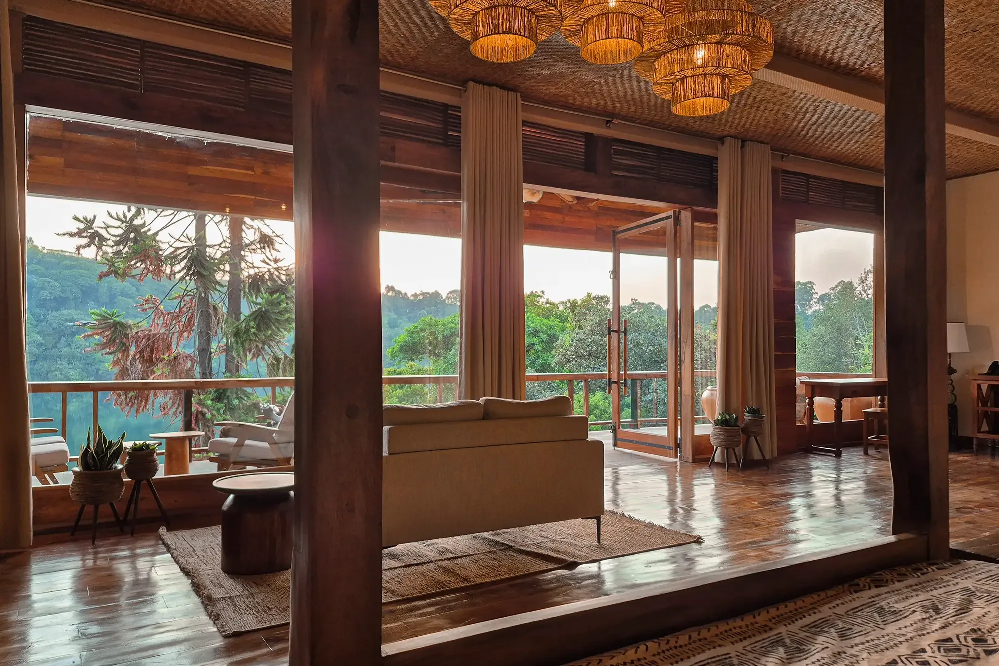 Milima lodge, selected for its setting and access to Kibale National Park.
