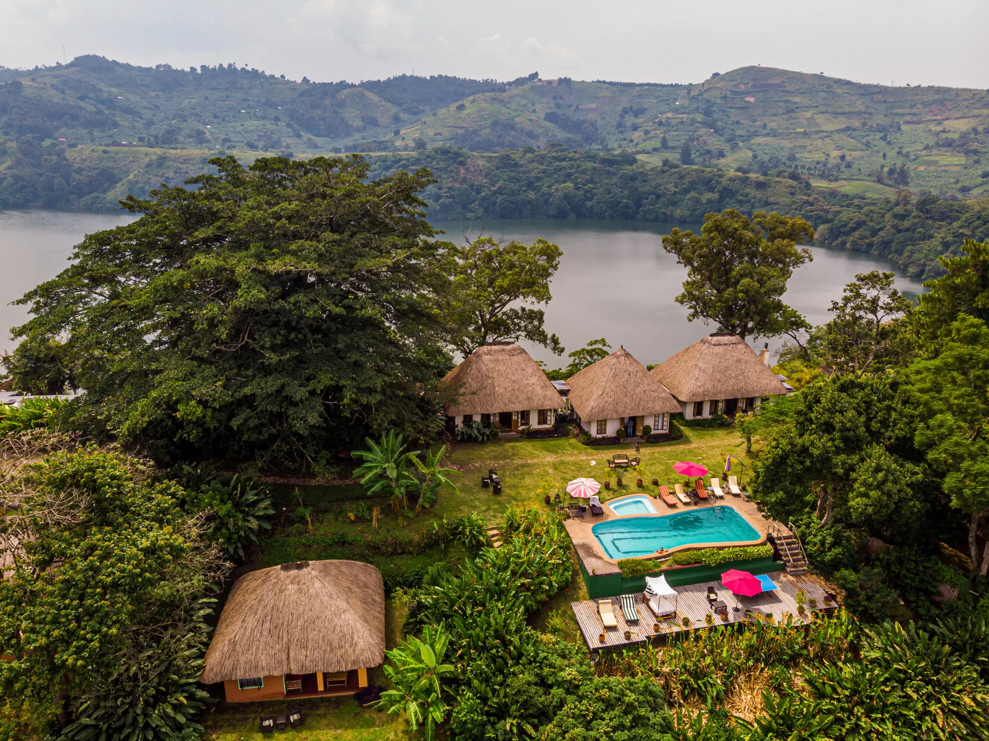 Ndali Lodge, selected for its setting and access to Kibale National Park.