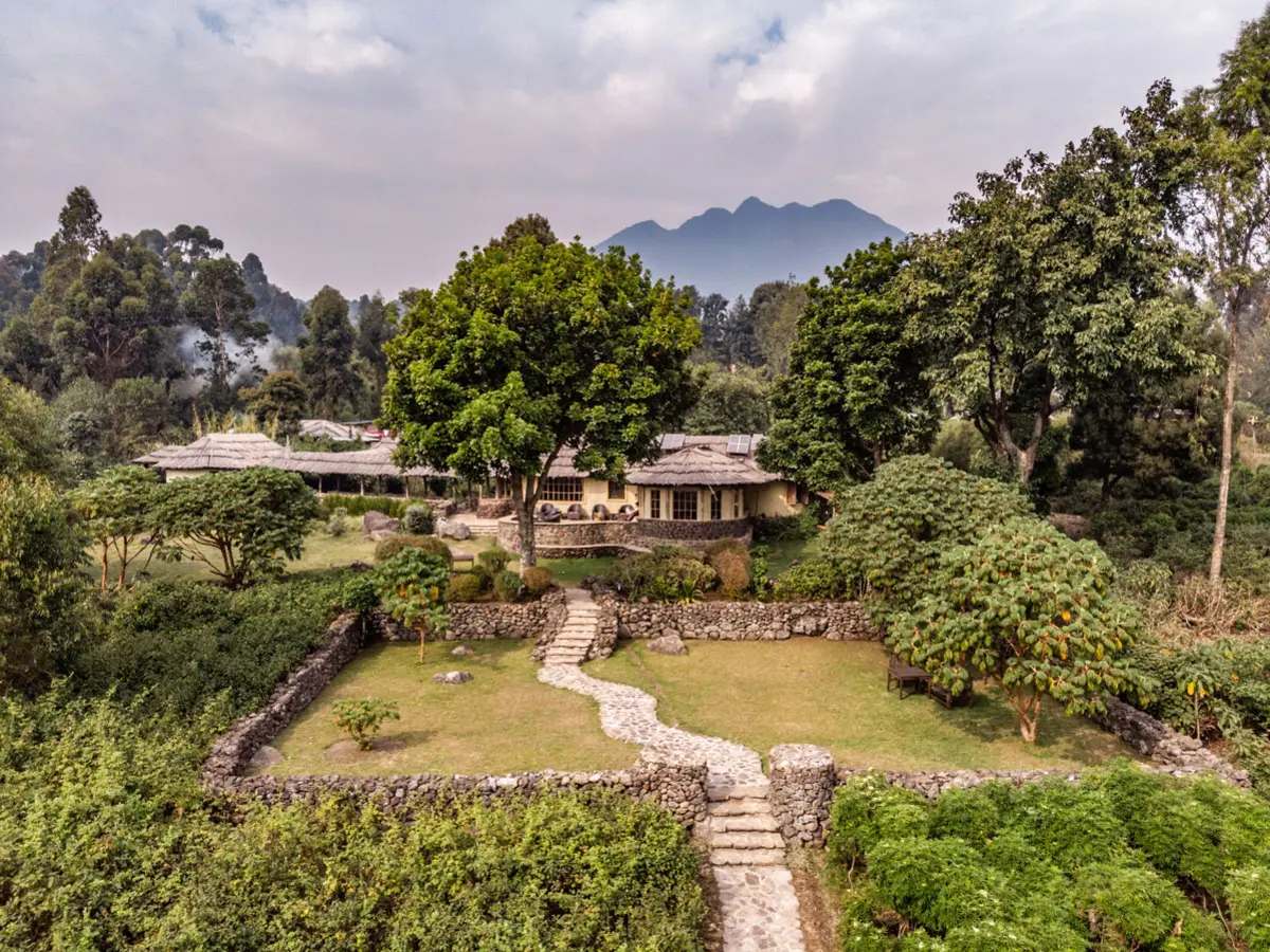 Mount Gahinga Lodge (Volcanoes Safaris), selected for its setting and access to Mgahinga Gorilla National Park.