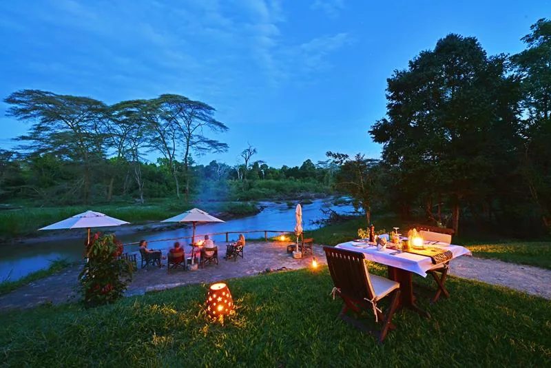 Ishasha Wilderness Camp, selected for its setting and access to Queen Elizabeth National Park.