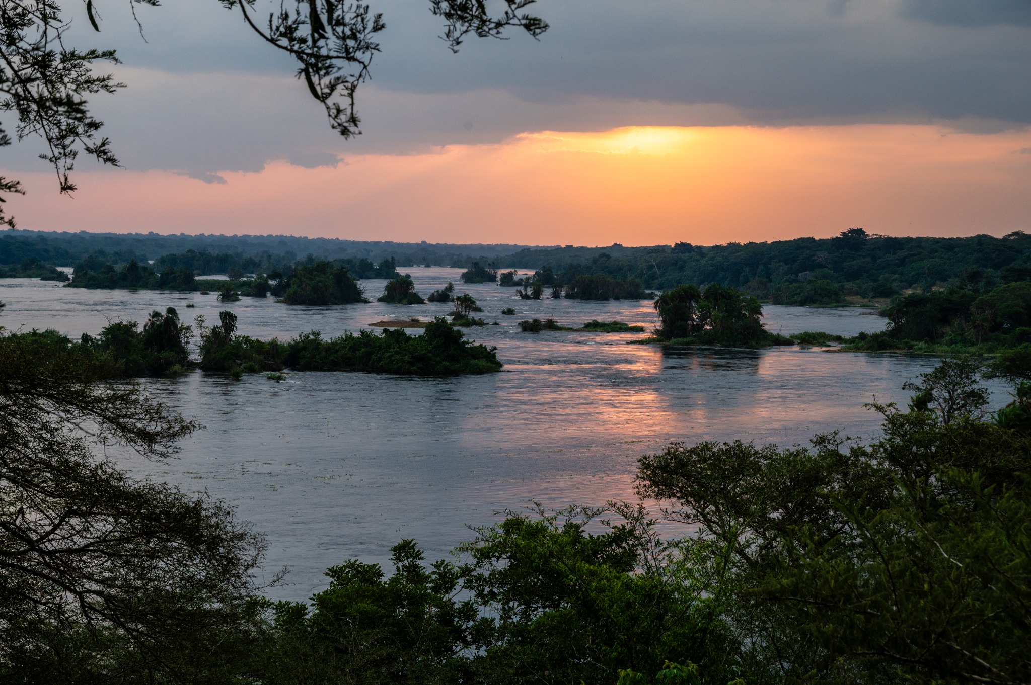 The Nile at sunset in Uganda